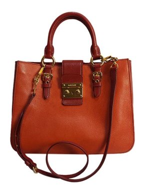 Miu Miu Orange leather top handle bag