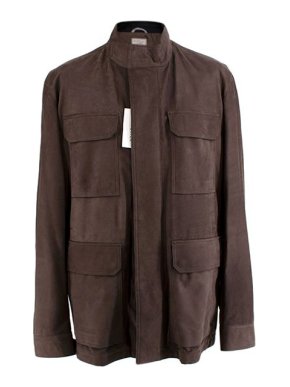 Ermenegildo Zegna Brown Suede Aviator Jacket