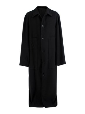 Yohji Yamamoto Black Wool Tailored Coat