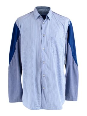 Comme des Garcons Blue Striped & Blue Silk Blend Shirt
