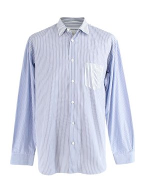 Comme des Garcons Blue Cotton Striped Shirt