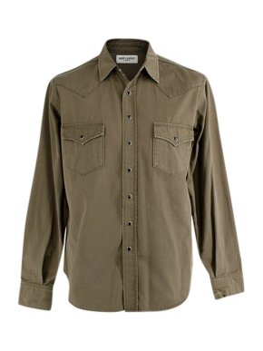 Saint Laurent Khaki Cotton Western Shirt/Jacket