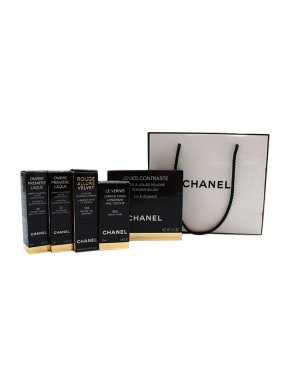 Chanel Beauty Set - Powder Blush, Nail Colour Matte Lip Colour & 2 x Liquid Eyeshadow