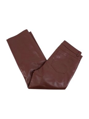 Nanushka Burgundy regenerated leather Nor trousers