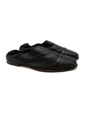 Malone Souliers black leather Bruno fold-down loafers