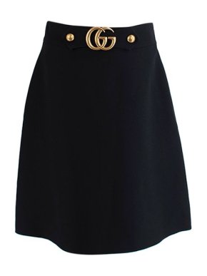 Gucci Black GG A Line Skirt