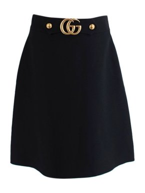 Gucci Black GG A Line Skirt