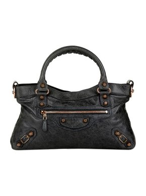 Balenciaga Black leather Motocross First Giant 12 bag