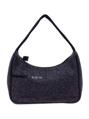 Prada Linea Rossa black wool baguette