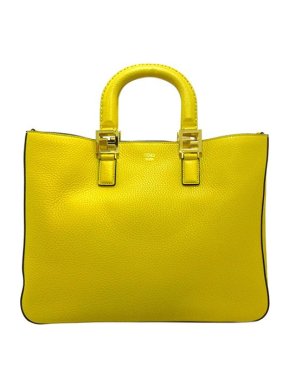 Fendi Yellow leather Gloria Selleria tote bag