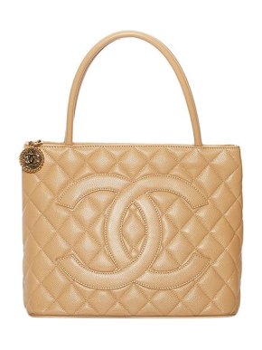 Chanel Beige Caviar leather Medallion tote bag