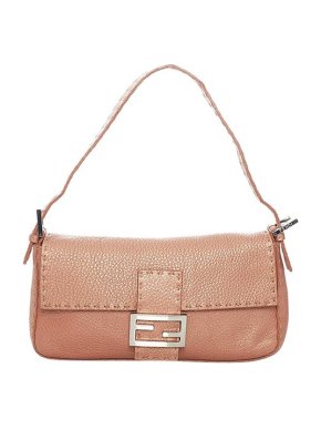 Fendi Pearlescent pink leather Selleria Mamma baguette