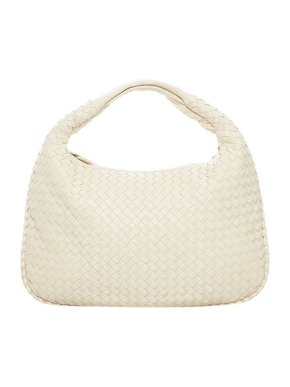 Bottega Veneta White Intrecciato leather hobo bag