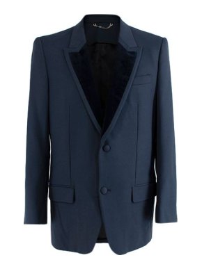 Louis Vuitton blue velvet lapel single breasted blazer