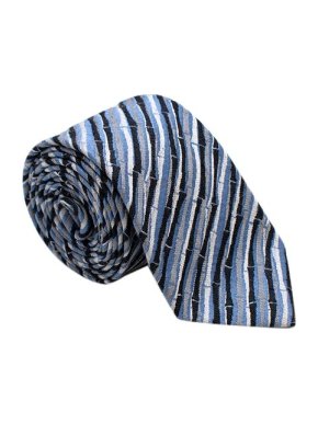 Gucci Blue multi stripe bamboo & silk tie