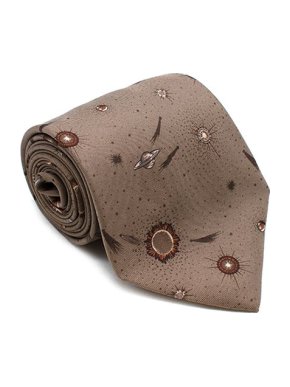 Hermes Coffee Brown Silk Space Print Tie