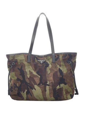 Prada Camouflage nylon Tessuto tote bag