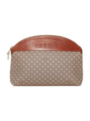 Celine Vintage Macadam canvas & leather pouch
