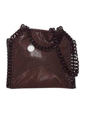 Stella McCartney Brown metallic Shaggy Deer mini Falabella tote bag