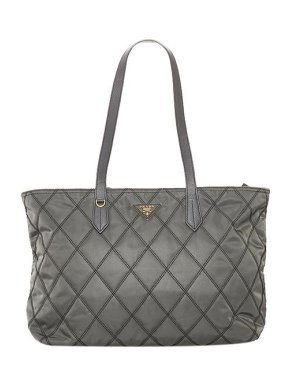 Prada Grey quilted nylon Tessuto tote  bag