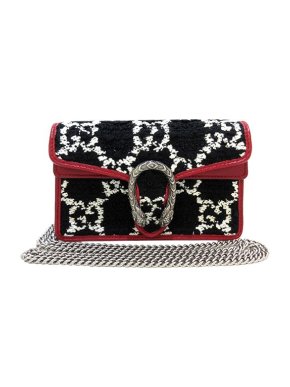 Gucci Black & white GG tweed Dionysus bag