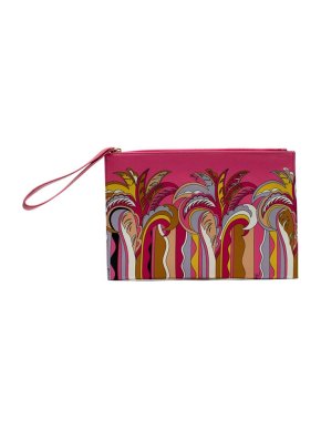 Emilio Pucci Pink psychedelic  print zip pouch