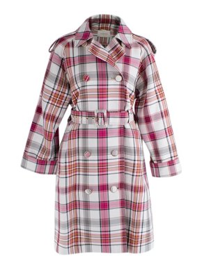 Zimmermann Pink & red checked cotton gabardine Ladybeetle trench coat