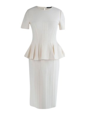 Alexander McQueen Ivory stretch-knit top & skirt