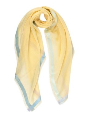 Loro Piana Yellow Cashmere and Silk Blend Scarf