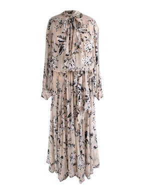 Zimmermann Sheer Floral Silk Midi Shirt Dress