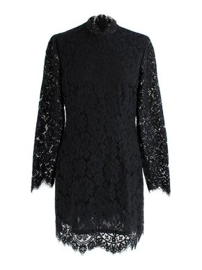 Ganni Black Lace Mini Dress