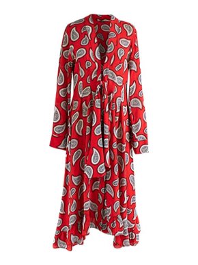 Dodo Bar Or Red Paisley Print Midi Dress