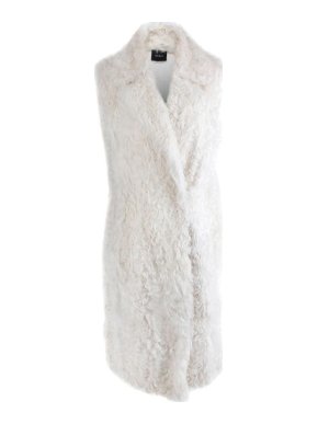 Akris ivory shearling longline gilet