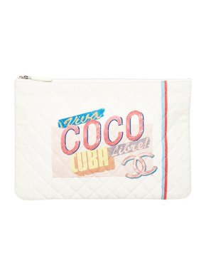 Chanel Coco Cuba Canvas Zip Pouch