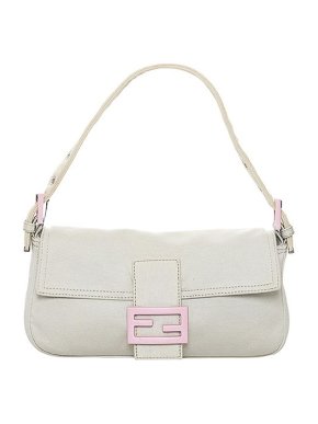 Fendi White & Pink Canvas Mamma Baguette
