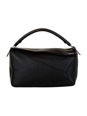 Loewe Black leather large Puzzle bag
