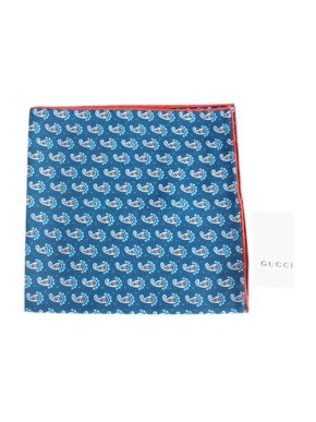 Gucci Blue paisley print silk square scarf 45