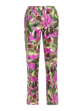 Dolce & Gabbana Pink fig print silk trousers