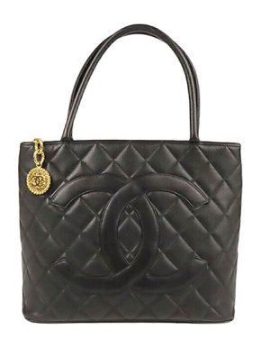 Chanel Black Caviar leather Medallion tote bag