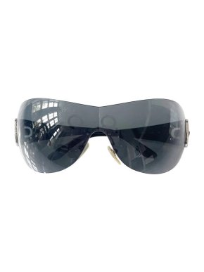 Bvlgari Black wraparound crystal sunglasses