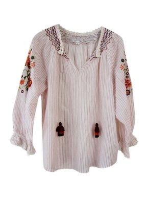Velvet Pink striped cotton blouse