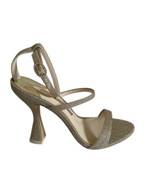 Sophia Webster Silver glitter strappy heeled sandals