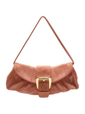 Celine Vintage peach suede baguette