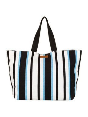 Dolce & Gabbana Striped cotton canvas tote bag