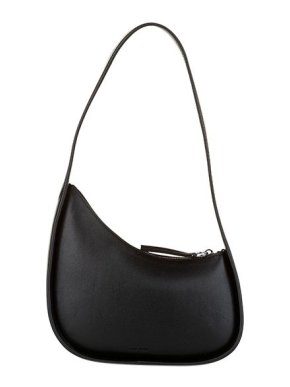 Black leather Half Moon bag