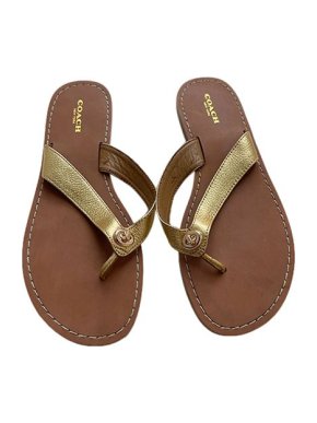 Coach Gold leather thong sandals