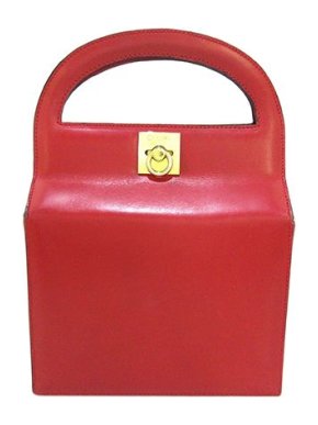 Celine Vintage red leather box bag