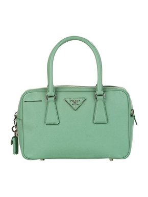 Prada Mint green Saffiano leather Bauletto bag
