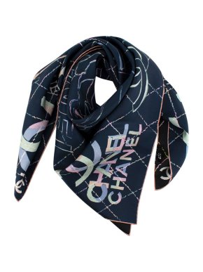 Chanel Navy Blue Scarf