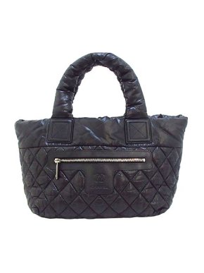 Chanel Vintage black leather Coco Cocoon tote bag